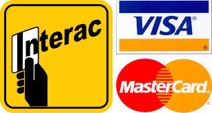 Interac, Visa, Mastercard